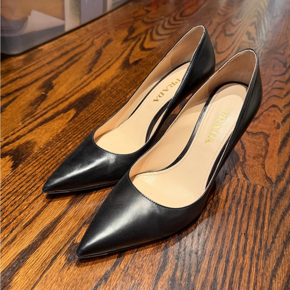 Prada Black Pointed Toe Heels